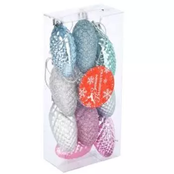 Ёлочные игрушки 10 шт. «Шишка - морозная нежность» 52.5 см, ассорти