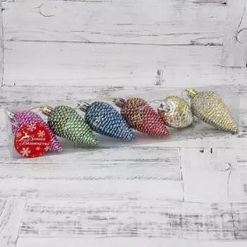 Ёлочные игрушки 6 шт. «Шишки» 3.56.5 см, МИКС