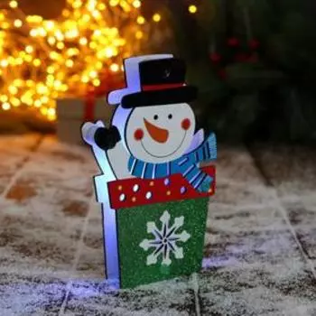 Ёлочная игрушка «Снеговик-подарок» 9.517 см