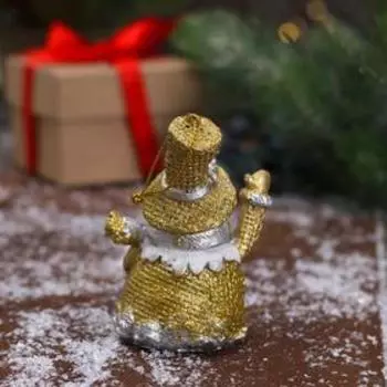 Украшение ёлочное "Снеговик в шарфе блеск" 4,5х7,5 см, микс