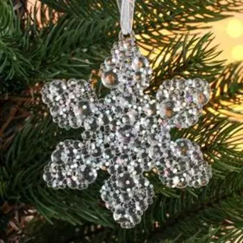 Украшение ёлочное "Снежинка - магия" (набор 2 шт) 8 см, прозрачный