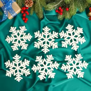 Украшение ёлочное "Снежинка звёздочка" (набор 6 шт) d-15 см, белый