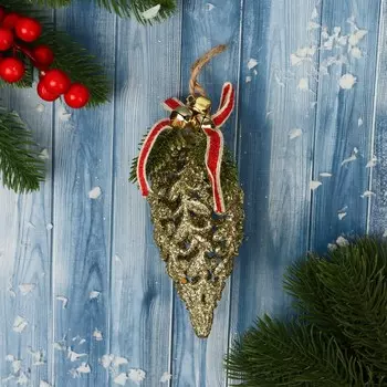 Ёлочная игрушка «Сосулька ажурная» 713 см, золото