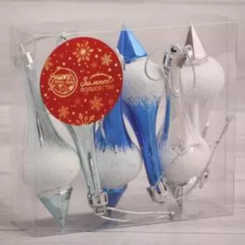 Ёлочные игрушки набор 6 шт. «Сосульки царские» 3.58.5 см, МИКС