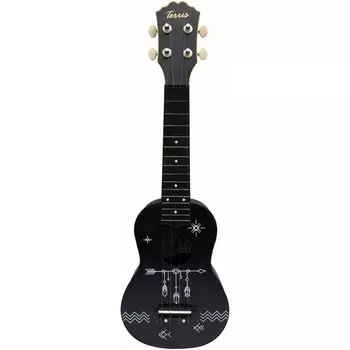 Укулеле TERRIS PLUS SPIKE - сопрано, Стрела, луна, черный, пластик