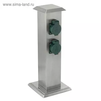 Уличный блок штекерных розеток PARK 4, IP44, цвет нержавеющая сталь