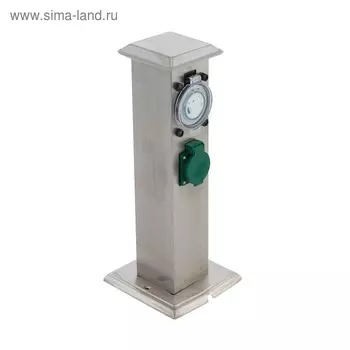 Уличный блок штекерных розеток PARK T, IP44, цвет нержавеющая сталь