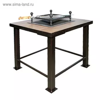Уличный очаг Grillux FireTable, 80х80х50 см, сталь 3 мм, термокраска, керамика