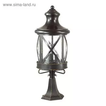 Уличный светильник на столб SATION, 3x60Вт, E14, IP44, цвет чёрный