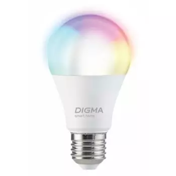 Умная лампа Digma DiLight, E27, N1, RGB, Wi-Fi, 8 Вт, 800 Лм