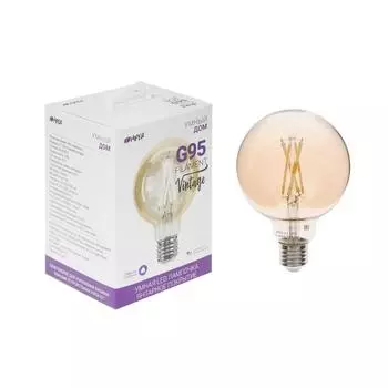 Умная LED лампа HIPER, Wi-Fi, Е27, G95, 7 Вт, 2700-6500 К, 600 Лм, винтаж