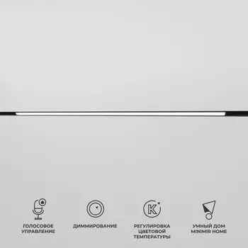 Умный трековый светильник Elektrostandard, Slim Magnetic, 898х43х22 мм, 30Вт, LED, 2100Лм, 2700-6500К, цвет чёрный
