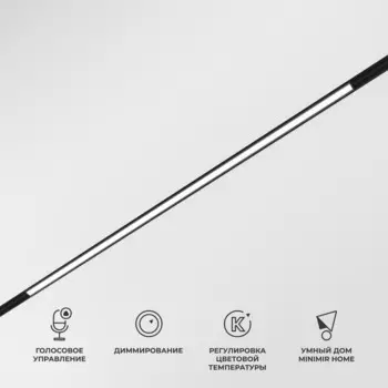 Умный трековый светильник Elektrostandard, Slim Magnetic, 603х43х22 мм, 20Вт, LED, 1600Лм, 2700-6500К, цвет чёрный