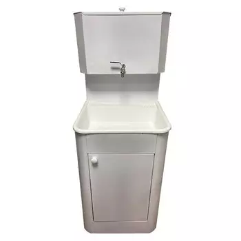 Умывальник "Дачный", без ЭВН, бак металл, пластиковая мойка, кран металл, 20 л, белый