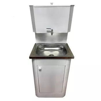 Умывальник "Дачный", без ЭВН, бак металл, нержавеющая мойка, кран металл, 17 л, белый