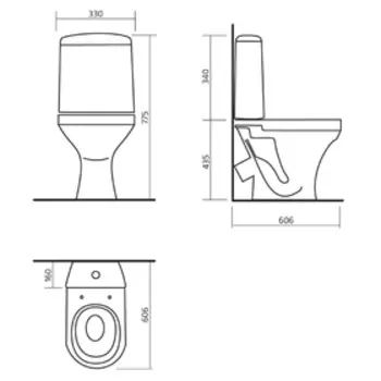 Унитаз-компакт «Аттика Люкс», 1-режим, арматура Alca Plast, белый