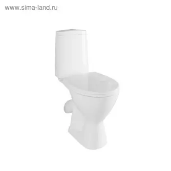 Унитаз компакт Cersanit JUST 031, косой выпуск, термопласт, микролифт, белый