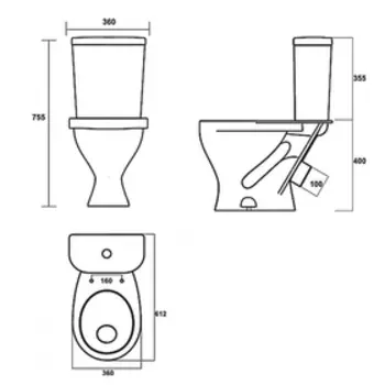 Унитаз-компакт «Формат Эконом», 1-режим, арматура, белый