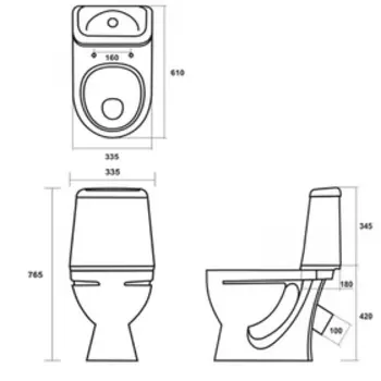 Унитаз-компакт «Идеал Комфорт», 1-режим, арматура Alca Plast, белый