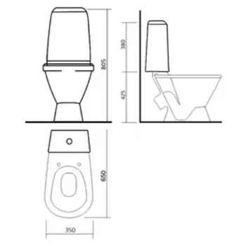 Унитаз-компакт «Кама Эконом», 1-режим, арматура , белый