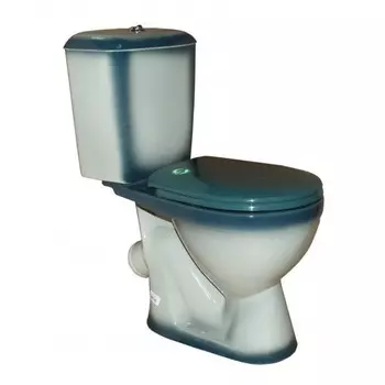 Унитаз-компакт Rosa "Лира" 023-1582, нижняя подводка, косой выпуск, цвет зеленый