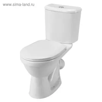 Унитаз-компакт Santek «Бореаль» косой выпуск с системой «Антивсплеск», двухрежимная арматура Siamp, сиденье дюропласт