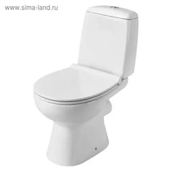 Унитаз-компакт Santek «Цезарь» прямой выпуск, душевой омыв чаши, двухрежимная арматура Oliveira, сиденье дюропласт soft-close