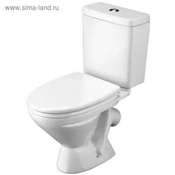 Унитаз-компакт Santek «Лига» косой выпуск, двухрежимная арматура «ИнкоЭр», сиденье полипропилен