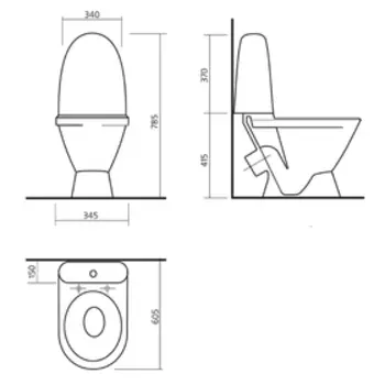 Унитаз-компакт «Виктория Эконом», 1-режим, арматура, белый