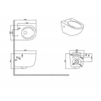 Унитаз подвесной BRAVAT Gina C21172UW-ENG, белый