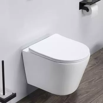 Унитаз подвесной COMFORTY 105, безободковый, сиденье дюропласт, softclose тонкое, быстросъёмное