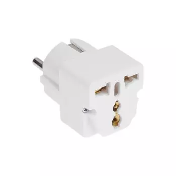 Универсальный адаптер переходник AY-KA, 16 А, белый