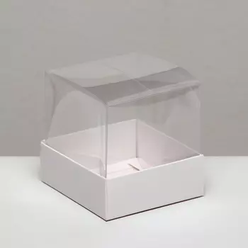 Коробка для пирожных, белый, 8 х 8 х 8 см. Кондитерская упаковка