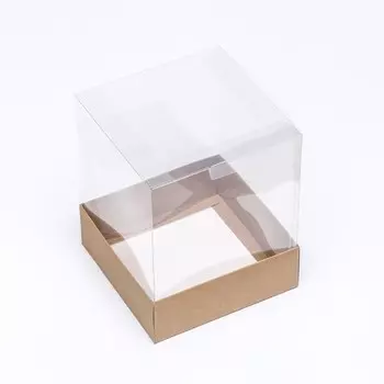 Коробка для пирожных, крафт, 14.514.517.5 см