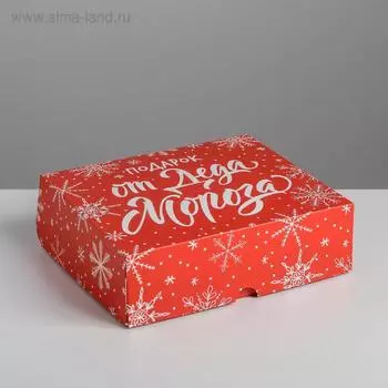 Упаковка для кондитерских изделий новогодняя «Подарок от Деда Мороза», 20 х 17 х 6 см