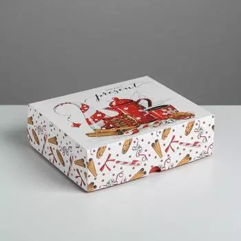Упаковка для кондитерских изделий новогодняя Present, 20 х 17 х 6 см