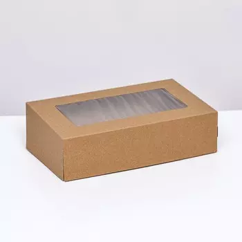 Упаковка для продуктов, крафт с окном, 23146 см, 1.9 л
