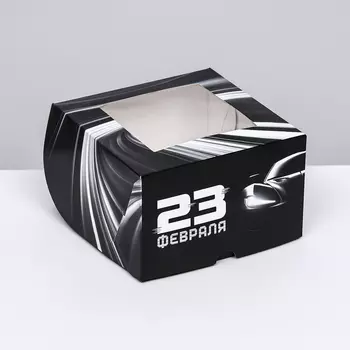 Коробка для 4 капкейков с окном, «Мужской», 161610 см