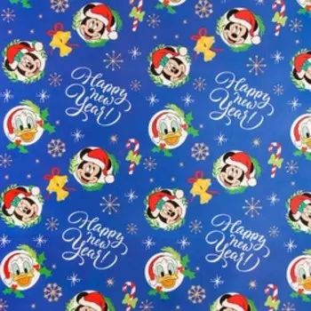 Упаковочная бумага "С Новым годом!", 50х70 см, Микки Маус и друзья