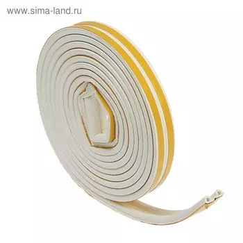 Уплотнитель резиновый ТУНДРА, профиль Р, размер 5.59 мм, белый, в упаковке 6 м