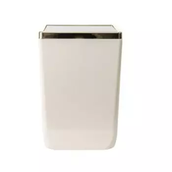 Мусорное ведро с крышкой Toskana, 6 л, пластик, цвет бежевый/золото