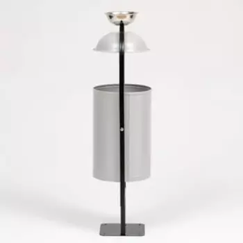 Урна уличная «Рубин 20» 21 л, 26,5 х 101 х 32 см, серая, бак 0,6 мм