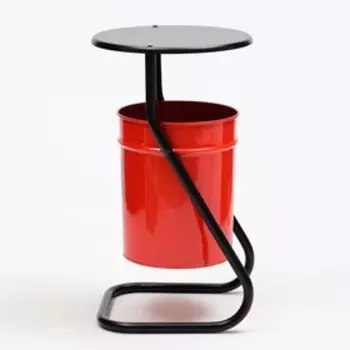 Урна уличная, с крышкой, красная, 21 л