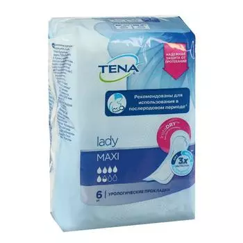 Урологические прокладки Tena Lady Maxi, 6 шт.