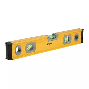 Уровень алюминиевый магнитный ТУНДРА, фрезерованный, 3 глазка, 400 мм