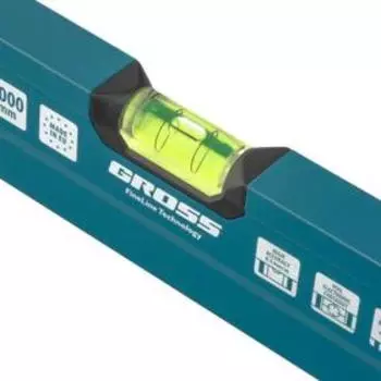 Уровень Gross Prazision 34443, алюминиевый, фрезерованный, 2 рукоятки, 3 глазка, 1200 мм