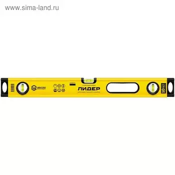 Уровень Лидер ЛМ14-600, магнитный, 600 мм, 0.5 мм/м, 3 глазка, алюминиевый корпус