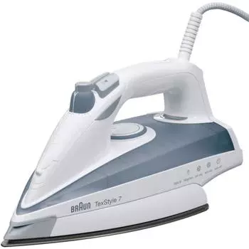 Утюг Braun TS705A, 2300 Вт, алюминиевая подошва, 40 г/мин, 400 мл, бело-серый