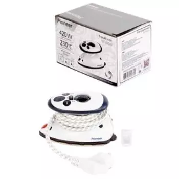 Утюг дорожный Pioneer SI1000, 20 г/мин, 40 мл, цвет белый-синий