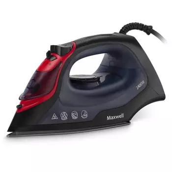 Утюг Maxwell MW-3034, 2400 Вт, антипригарная подошва, 40 г/мин, 325 мл, синий